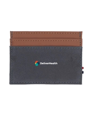 Houston Card Wallet- Grey with Tan